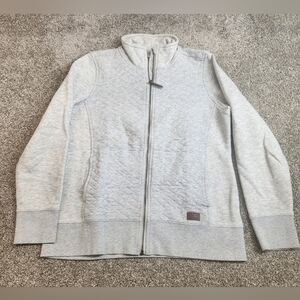 L.L.BEAN WOMEN’S QUILTED FULL-ZIP COZY EVERYDAY SWEATSHIRT JACKET SZ SMALL GRAY
